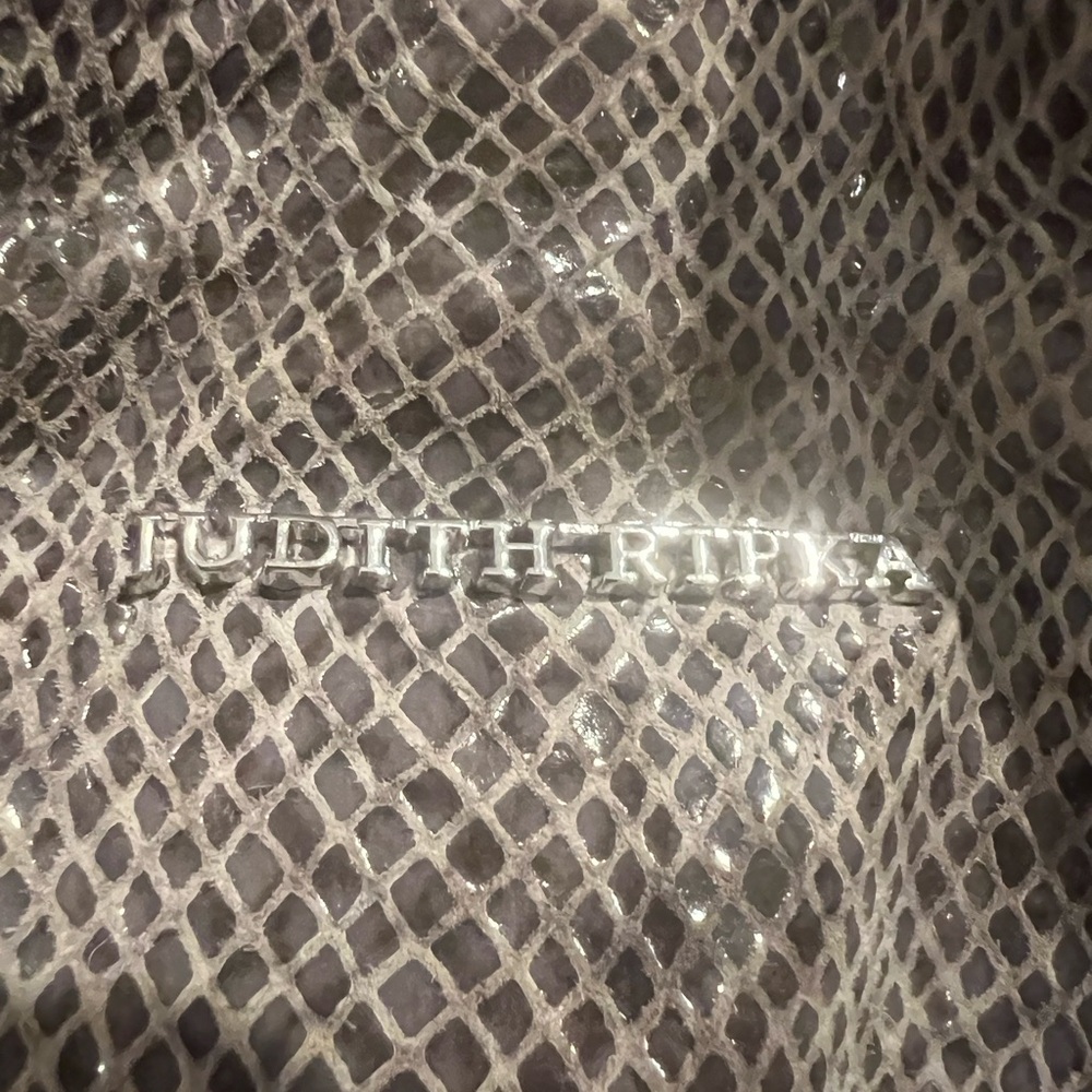 Judith Ripka Python Embossed Leather Brown/ Silve… - image 2